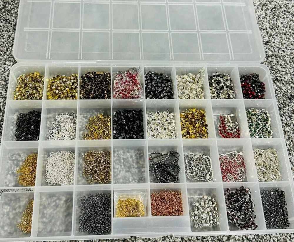 Large Lot Cupchains Rhinestone Crystal Glass Bead Chains · Silver · Gold · Clear